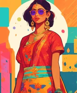Indian Girl Pop Art Diamond Painting