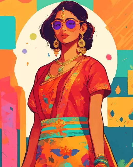 indian girl pop art Diamond Paintings Indian Girl Pop Art Diamond Painting