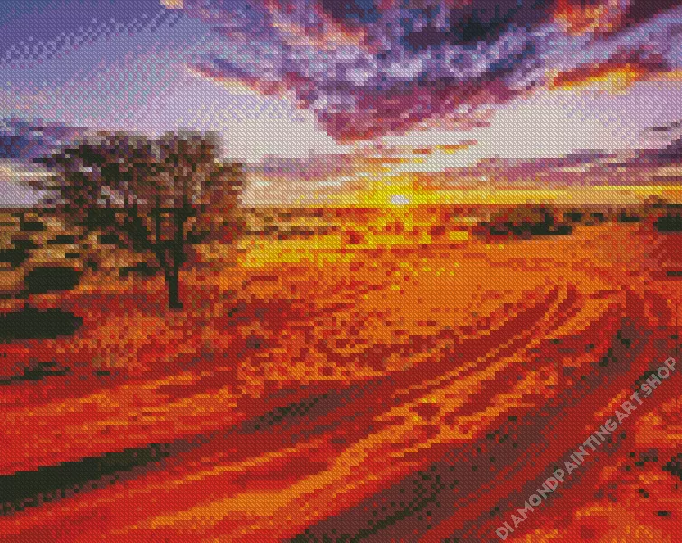 kalahari desert Diamond With Numbers Kalahari Desert Diamond Painting