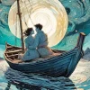 Lovers On Boat Diamond Painting