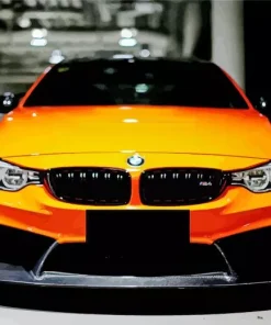 Orange Bmw Lava Diamond Painting