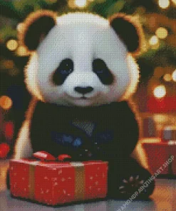 Panda Celebrating Christmas Diamond Painting