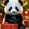 Panda Celebrating Christmas Diamond Painting