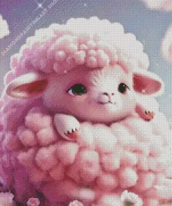 Pink Fluffy Lamb Diamond Painting