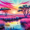 Pink Sunset Art Diamond Painting