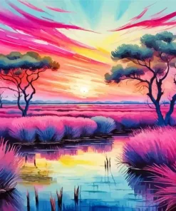 Pink Sunset Art Diamond Painting