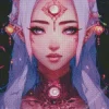 Purple Eyes Girl Diamond Painting