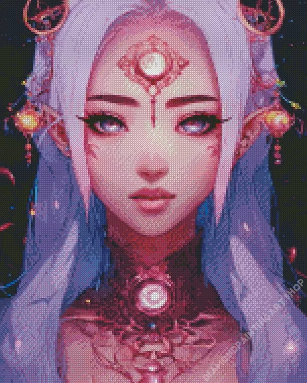 purple eyes girl Diamond Paintings Purple Eyes Girl Diamond Painting