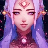 Purple Eyes Girl Diamond Painting
