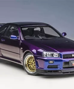 Purple Nissan Gtr Car Diamond Painting