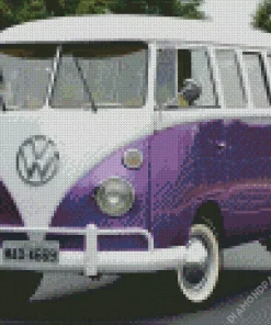 Purple Volkswagen Bus Diamond Painting
