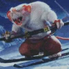 Rat Skiing In Snow Diamond Painting