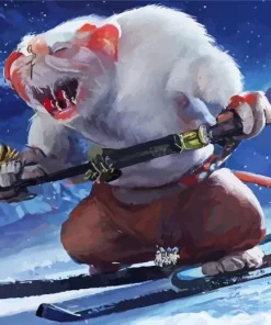 Rat Skiing In Snow Diamond Painting