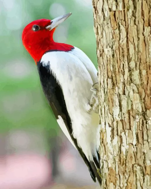red headed woodpecker Diamond Paints Red Headed Woodpecker Diamond Painting