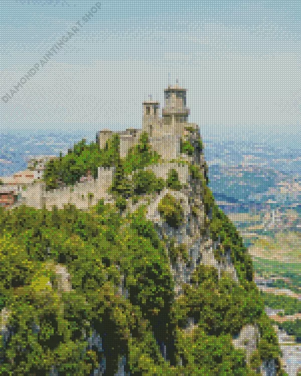 san marino guaita tower Diamond With Numbers San Marino Guaita Tower Diamond Painting