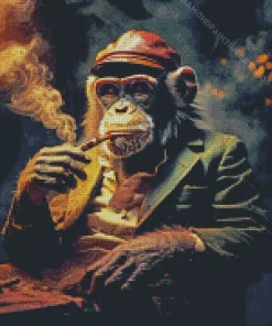Smoking Monkey Diamond Painting