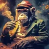 Smoking Monkey Diamond Painting