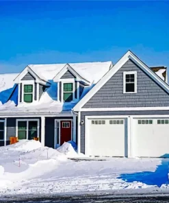 Snow On A Roof Diamond Painting