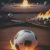 Soccer Ball On Fire Diamond Painting