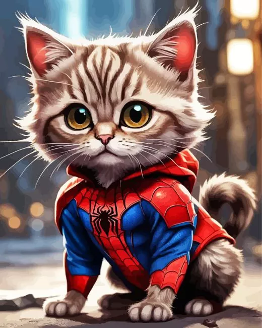 spider cat art Diamond By Numbers Spider Cat Art Diamond Painting