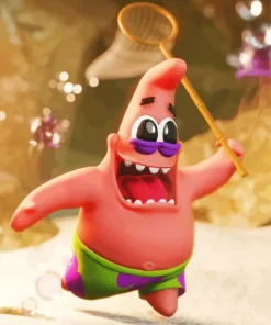 Spongebob And Patrick Jellyfishing Diamond Painting
