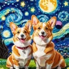 Starry Night Corgi Diamond Painting