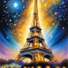 Starry Night Eiffel Tower At Night Diamond Painting