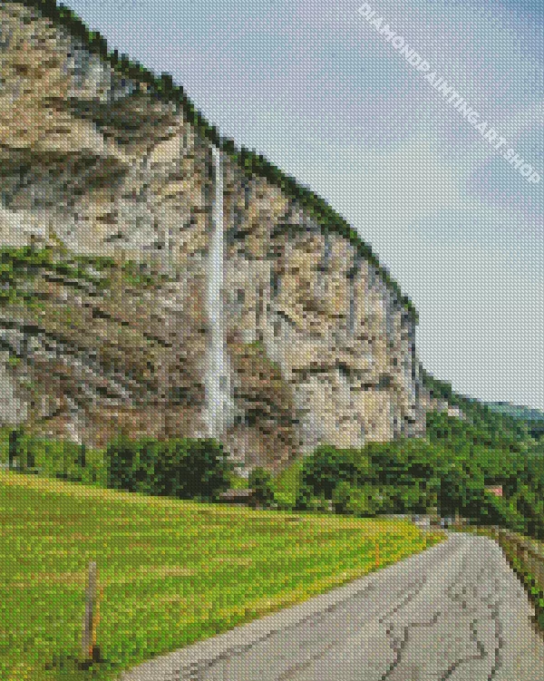 staubbach waterfall Diamond Paintings Staubbach Waterfall Diamond Painting