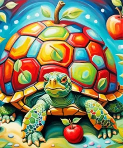 Turtle And Apples Diamond Painting