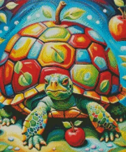 Turtle And Apples Diamond Painting