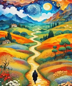 Van Gogh Style Landscape Art Diamond Painting