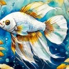 White Betta Fish Diamond Painting