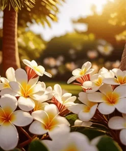 White Plumeria Flower Diamond Painting