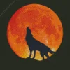 Wolf In The Moon Diamond Painting