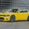 Yellow Dodge Charger Daytona Diamond Painting