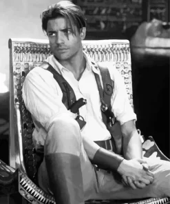 Black And White Brendan Fraser Diamond Painting
