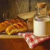 Bread And Milk Art Diamond Painting