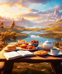 Breakfast In Mountains Diamond Painting