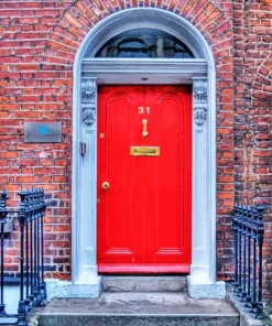 Brick Red Door Diamond Painting
