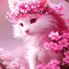 Adorable Pink Cat Diamond Painting