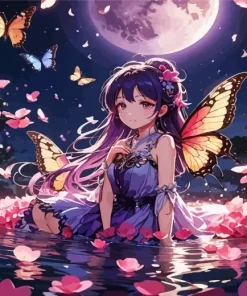 Anime Butterfly Girl Diamond Painting