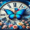Antique Butterfly Clock Diamond Painting