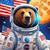 Astronaut Brown Bear Art Diamond Painting