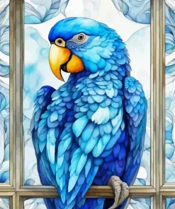 Blue Parrot Diamond Painting