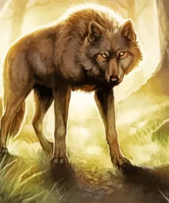 Brown Wolf Diamond Painting