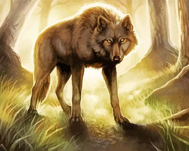 Brown Wolf Diamond By Numbers Brown Wolf Diamond Painting