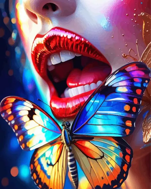 Butterfly Lips Diamond By Numbers Butterfly Lips Diamond Painting