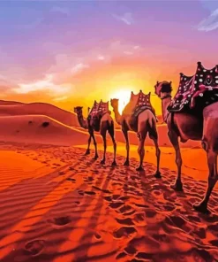 Camels Walking During Diamond Painting