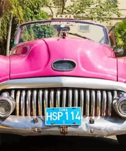 Classic Pink Buick Diamond Painting