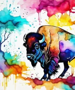 Colorful Abstract Buffalo Art Diamond Painting